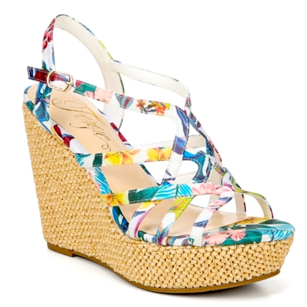 Fergie Core Women's Villa Wedge Sandal White Multi